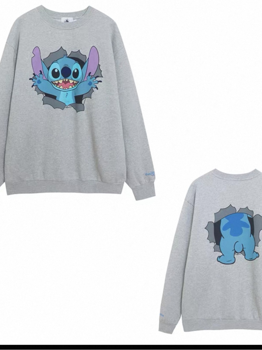 Walt Disney World Double Sided Stitch Crewneck Sweatshirt Sweater Parks XS NWOT